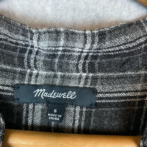 Madewell Womens Popover Top Black and White Size Sm - Picture 6 of 9